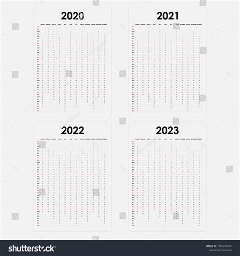 Vektor Stok Calendar 2020 20212022 2023 Calendar Templatecalendar