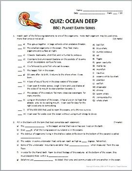 How many fish species are there? Planet Earth - OCEAN DEEP - Video Questions & Quiz Combo ...