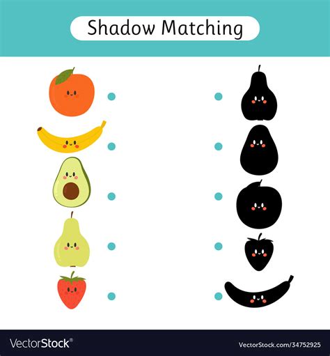 Shadow Matching Game For Kids Find Correct Vector Image