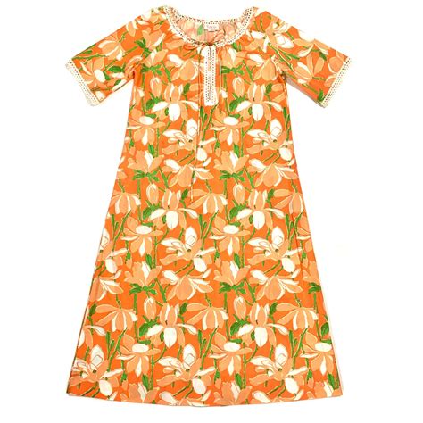 Vintage Lilly Pulitzer Orange Floral Maxi Dress Nvision Cincinnati