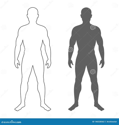 Male Silhouette And Contour Stock Vector Illustration Of Design