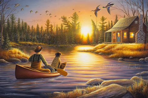 Original Cabin Nostalgia Oil Painting Best Friends Forever 24x36