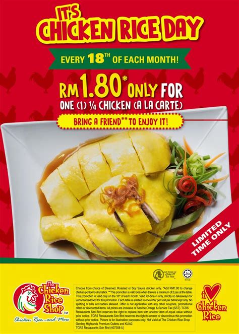 To dine with the chicken rice shop is to rediscover the wholesome taste of hainanese and malaysian c. Promosi RM1.80 di The Chicken Rice Shop Setiap 18 ...