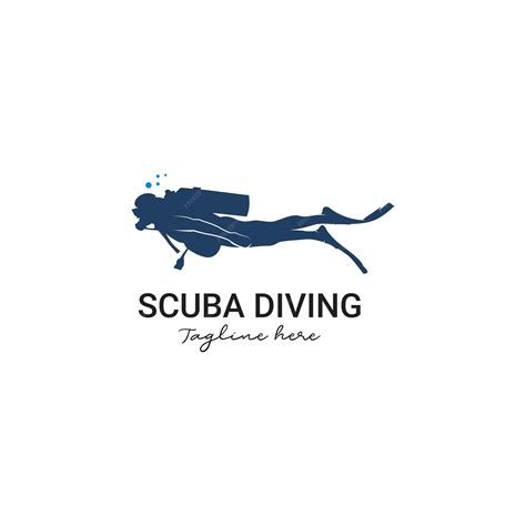Premium Vector Scuba Diving Sport Logo Under Water Vector Illustrator Silhouette Logo Design