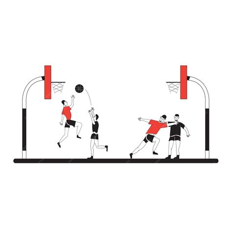 Premium Vector People Playing Basketball Vector Flat Style