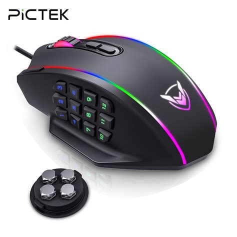 Pictek Pc306 Gaming Mouse For Mmo Games 20 Programmable And Fire Buttons