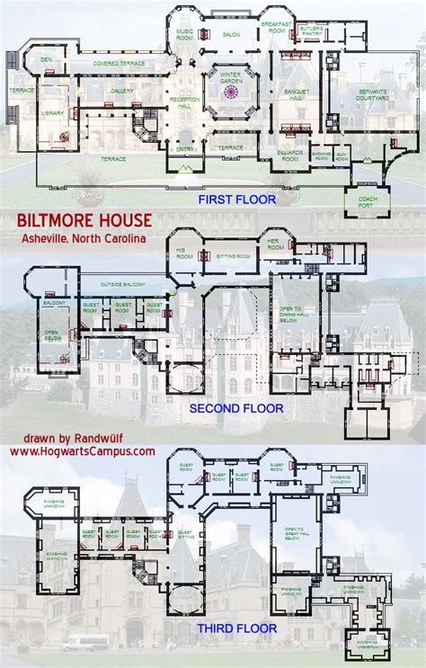 Then build it in your own world! Biltmore Estate Floor Plan | Castle floor plan, House floor plans, Minecraft house plans