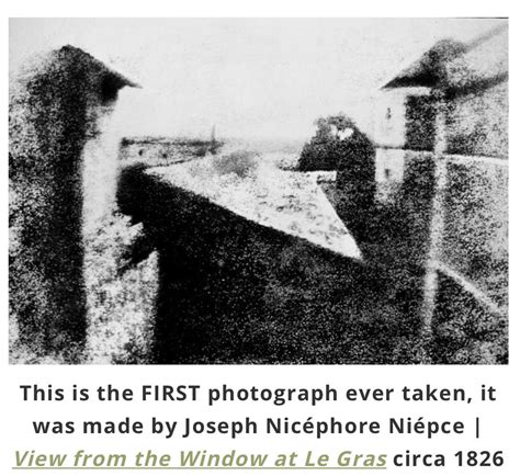 The first photograph, or more specifically, the earliest known surviving photograph made in a camera, was taken by joseph nicéphore niépce in 1826 or 1827. History In Pics - The First Photograph Ever Taken - 103FM ...