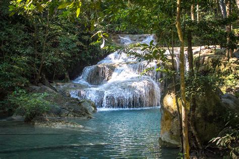 Erawan Falls And National Park Near Kanchanaburi Thailand