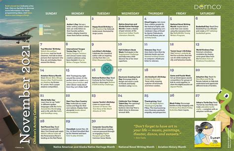 Childrens Activity Calendar November 2021 Demcos Ideas And Inspiration