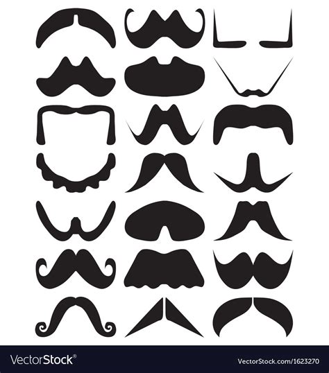Moustache Silhouettes Royalty Free Vector Image