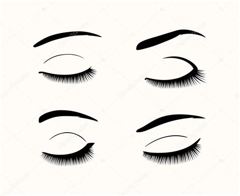 Vector Eyelashes And Eyebrows Silhouettes — Stock Vector © Mssa 63517163