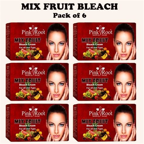 Pink Root Men And Women Mix Fruit Bleach Cream 50gm Pack Of 6 JioMart