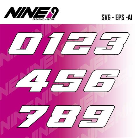 Racing Numbers Motorcycle Car Plate Numbers 0 9 Svg Etsy México
