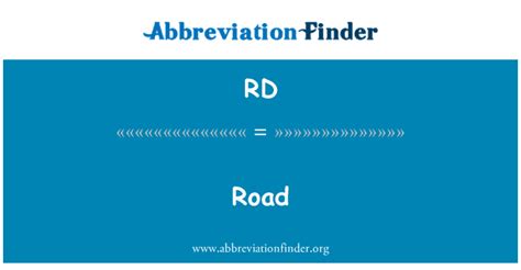 Rd Definition Road Abbreviation Finder