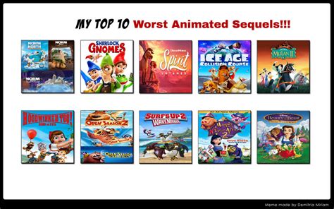 My Top 10 Worst Animated Sequels By Jacobstout On Deviantart