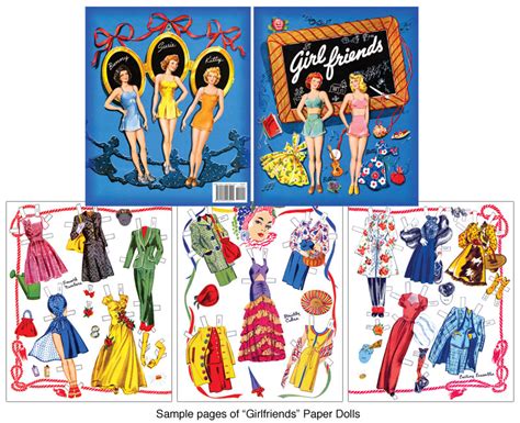 Girlfriends Paper Dolls 40s Fashions For 5 Friends Paper Dolls Of Classic Stars Vintage