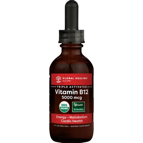 Global Healing Usda Organic Vitamin B12 5000mcg Liquid Supplement 2