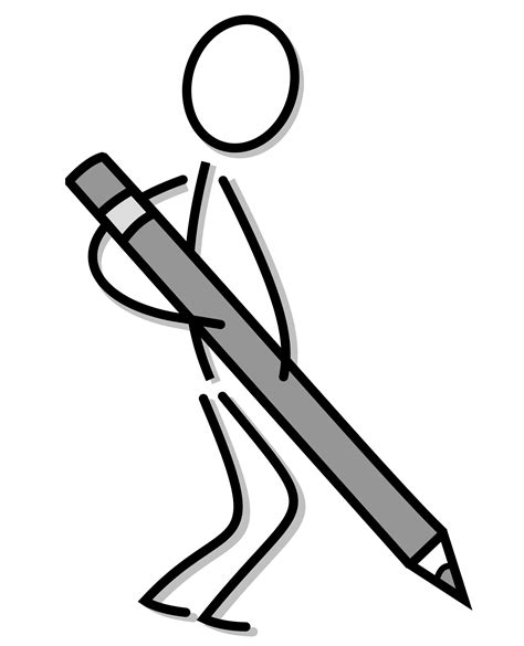 Stick Figure With Pencil Vector Clipart Image Free Stock