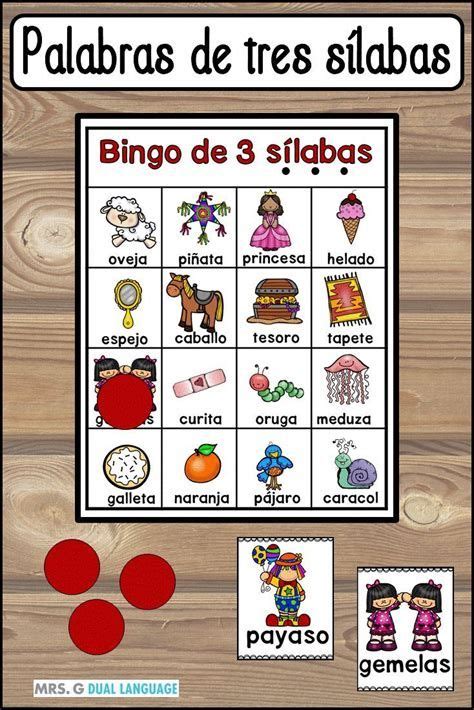 Spanish Three Syllable Words Puzzles Palabras De Tres Palabras De