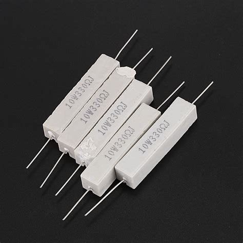 5 X 330 Ohm 5 10w Watt Wirewound Ceramic Cement Resistors White H3j3