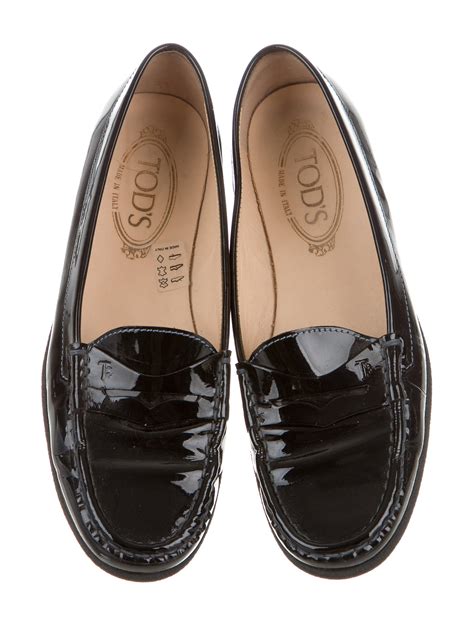 Tods Patent Leather Penny Driving Loafers Shoes Tod38352 The