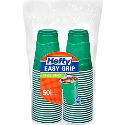 Hefty Green Plastic Cups 18 Ounces 50 Count
