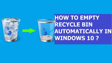 How To Empty Recycle Bin Automatically In Windows 10 Youtube