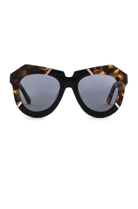 Karen Walker One Splash Designer Sunglasses Crazy Tortoise Black