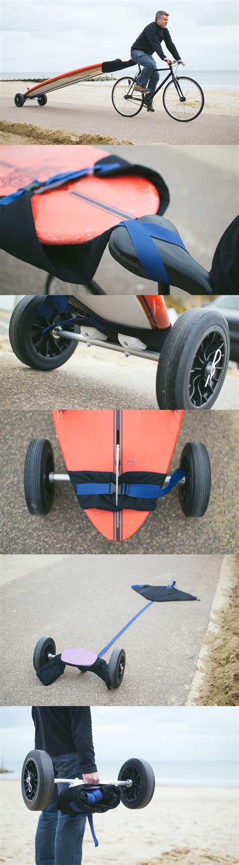 There are many diy bike trailer guides available on the internet. Awesome and easy DIY board carrier for bikes | Kayak accessories, Board carrier, Surfing