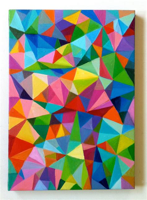 Triangles Abstract Painting Colorful Abstract Art Colorful