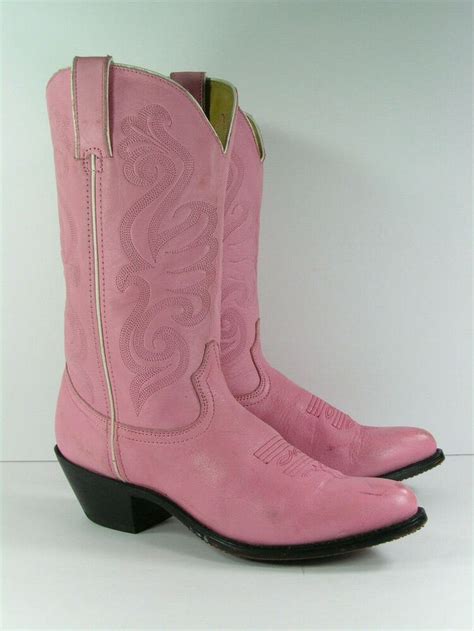 Pink Cowboy Boots Womens B M Durango Genuine Leather Western Cowgirl Vintage Durango