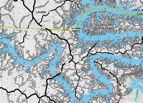 Lake Of The Ozarks New And Old Combo Map Classic Gray With