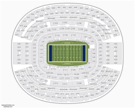 Dallas Cowboys Stadium Seating Chart With Seat Numbers