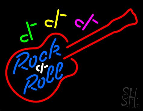 Rock And Roll Guitar Neon Sign Entertainment Neon Signs Every Thing