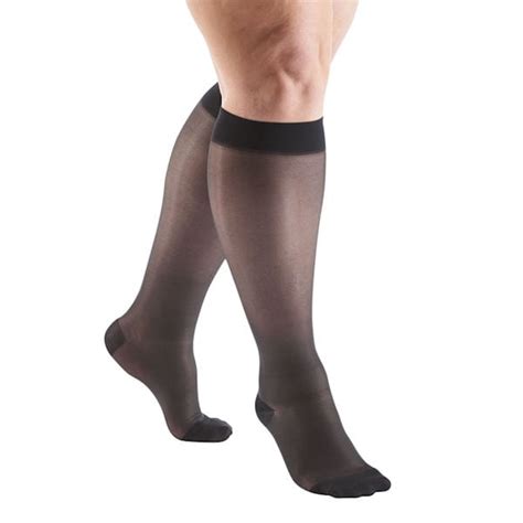 Support Plus Womens Sheer Closed Toe Wide Calf Firm Compression Knee High Stockings Support Plus