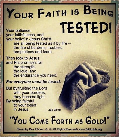 You Faith Is Being Tested Christian Quotes Verses Scripture Quotes
