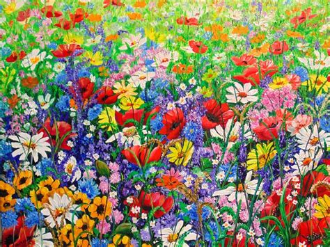 Wild Flower Meadow Painting By Karin Best Saatchi Art