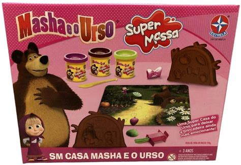 Brinquedo Conjunto Super Massa Casa Masha E O Urso Inclui Moldes E Potes De Massinha Estrela