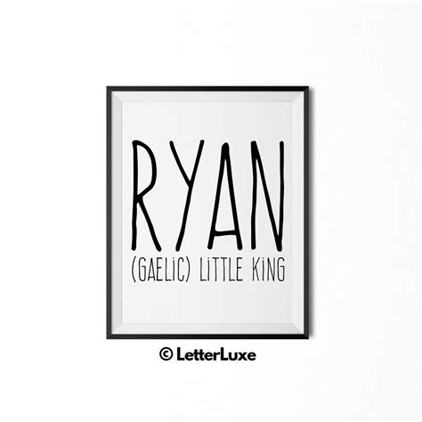 Ryan Name Art Personalized Wall Picture Letterluxe