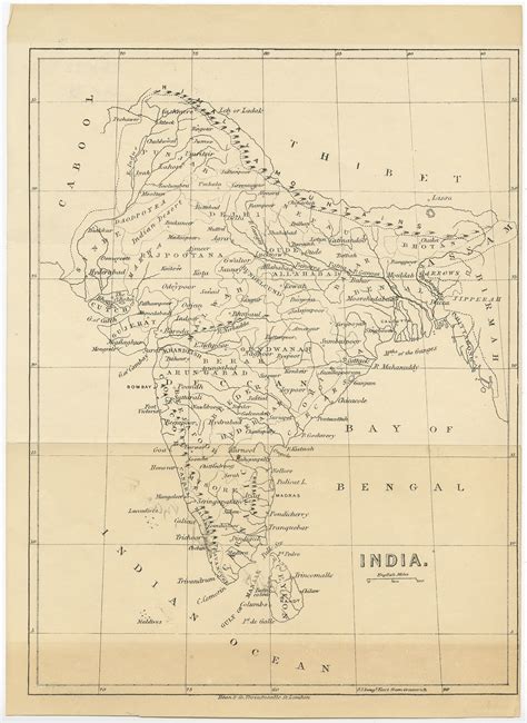 Antique Map Of India C1850