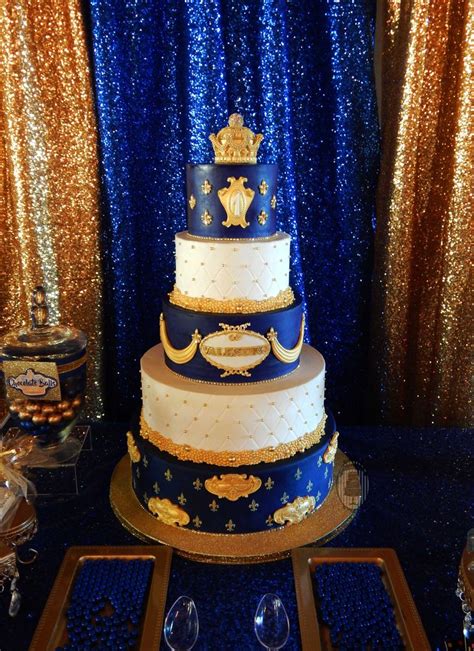 This vivid color could be used as an accent color in a more subdued color scheme. Prince first birthday! Royal birthday party cake. Blue ...