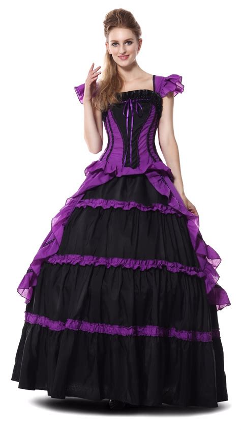 Purple Princess Costumes For Women Adult Halloween Cosplay Vintage