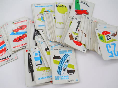 Vintage Mille Bornes Game French Card Game 1960s Parker Etsy Card