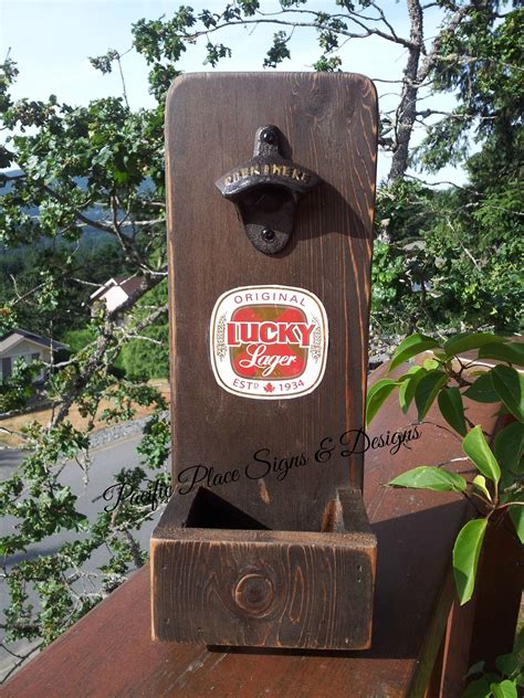 Lucky Lager Wall Mounted Bottle Opener Can Be Done With Any Label