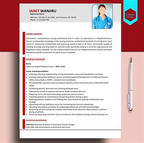 nurse cv nursing resume template cv template word word template