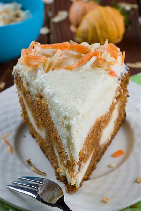 Carrot Cake Cheesecake An Easter Dessert With Cream Cheese Frosting Desserts Easter Dessert