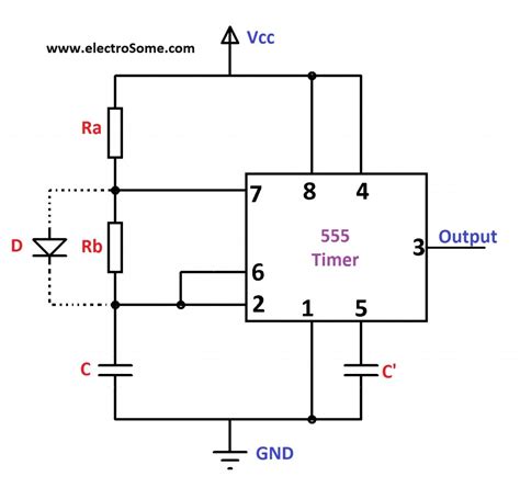 This article covers every basic aspect of 555 timer ic. Astable Multivibrator using 555 Timer Circuit Diagram