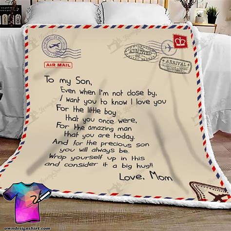 Letter To My Son Love Mom Full Printing Blanket