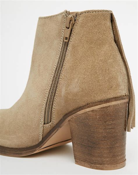 asos asos riley suede western fringe ankle boots at asos